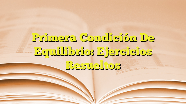 Primera Condición De Equilibrio: Ejercicios Resueltos | Imagenes Graficos