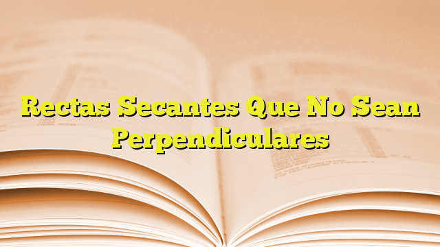 Rectas Secantes Que No Sean Perpendiculares Imagenes Graficos